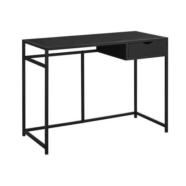 Computer Desk, Home Office, Laptop, Storage Drawer, 42"L, Work, Metal, Laminate, Black, Contemporary, Monarch Specialties, Mfr#: I 7220