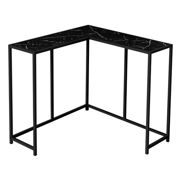 Accent Table, Console, Entryway, Narrow, Corner, Living Room, Bedroom, Metal, Black Marble Look, Monarch Specialties, Mfr#: I 2158