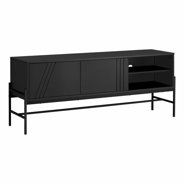 Tv Stand, 60 Inch, Console, Storage Cabinet, Living Room, Bedroom, Black Laminate, Monarch Specialties, Mfr#: I 2734