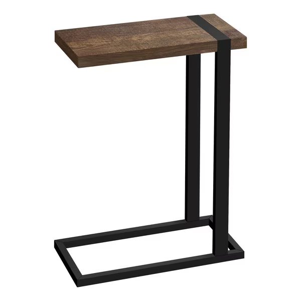 Accent Table, C-shaped, End, Side, Snack, Living Room, Bedroom, Metal, Laminate, Brown, Black, Monarch Specialties, Mfr#: I 2853