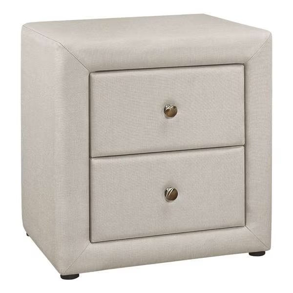 Bedroom Accent, Nightstand, End, Side, Lamp, Storage Drawer, Bedroom, Upholstered, Velvet, Grey, Monarch Specialties, Mfr#: I 5606
