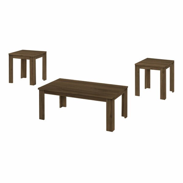 Table Set, 3pcs Set, Coffee, End, Side, Accent, Living Room, Walnut Laminate, Transitional, Monarch Specialties, Mfr#: I 7862P