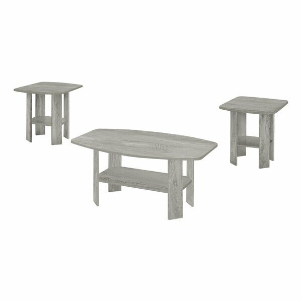 Table Set, 3pcs Set, Coffee, End, Side, Accent, Living Room, Grey Laminate, Transitional, Monarch Specialties, Mfr#: I 7870P