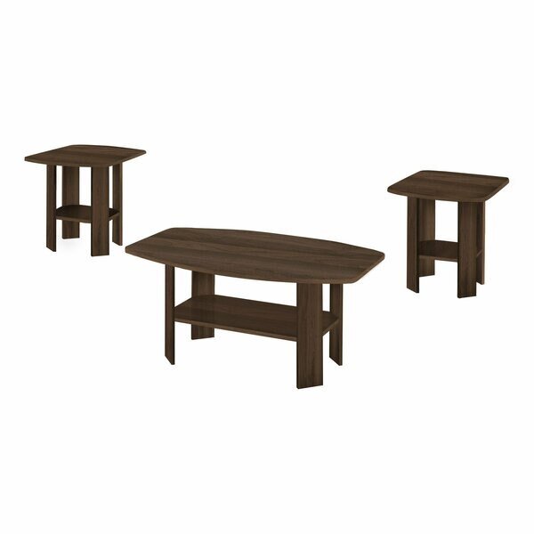 Table Set, 3pcs Set, Coffee, End, Side, Accent, Living Room, Walnut Laminate, Transitional, Monarch Specialties, Mfr#: I 7872P