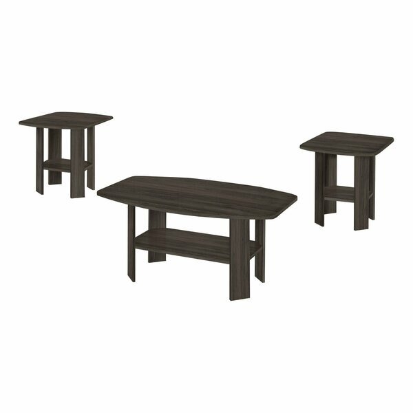 Table Set, 3pcs Set, Coffee, End, Side, Accent, Living Room, Brown Laminate, Transitional, Monarch Specialties, Mfr#: I 7873P