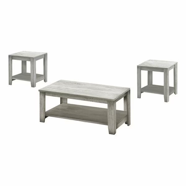 Table Set, 3pcs Set, Coffee, End, Side, Accent, Living Room, Grey Laminate, Transitional, Monarch Specialties, Mfr#: I 7880P