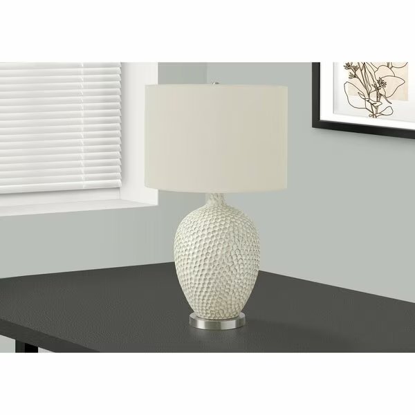 Lighting, 28 in.H, Table Lamp, Cream Ceramic, Ivory / Cream Shade, Contemporary, Monarch Specialties, Mfr#: I 9607