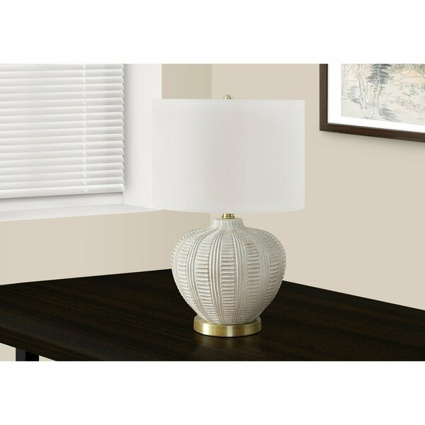 Lighting, 21 in.H, Table Lamp, Ivory / Cream Shade, Cream Resin, Transitional, Monarch Specialties, Mfr#: I 9617