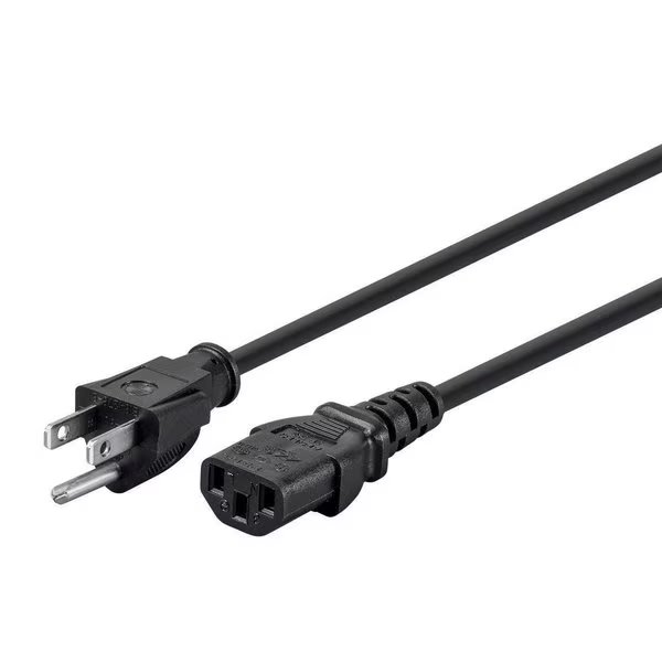 Power Cord - NEMA 5-15P to IEC 60320 C13_ 18AWG_ 10A/1250W_ 125V_ 3-Pr, Monoprice, Mfr#: 39782