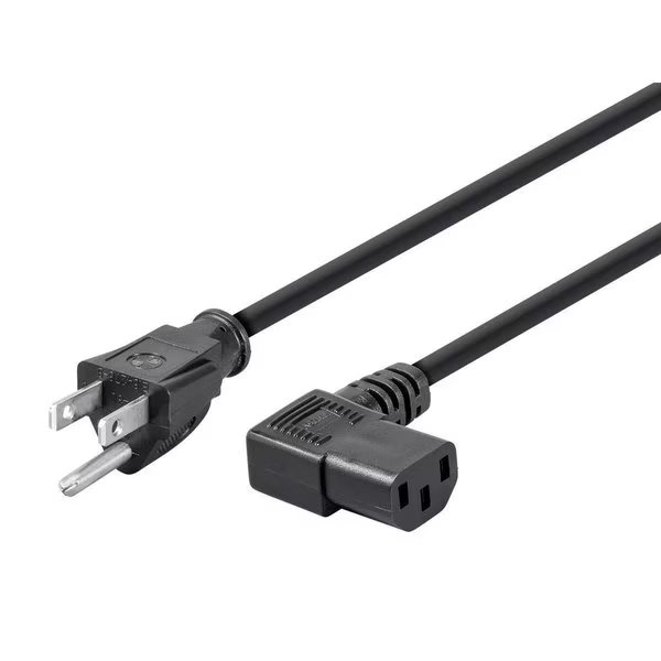 Right Angle Power Cord - NEMA 5-15P to Right Angle IEC 60320 C13_ 16AW, Monoprice, Mfr#: 7679