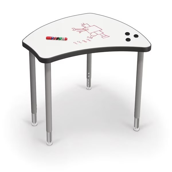 Porcelain Desktop, Standard Shapes Desk with Platinum Direct Mount Shapes Legs, Mooreco, Mfr#: 70523
