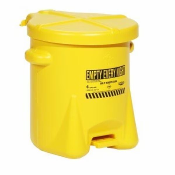 Poly Self-Closing Oily Waste Can Yellow 16.5" L x 13.5" W x 16" H, Eagle, Mfr#: CAN525-YW