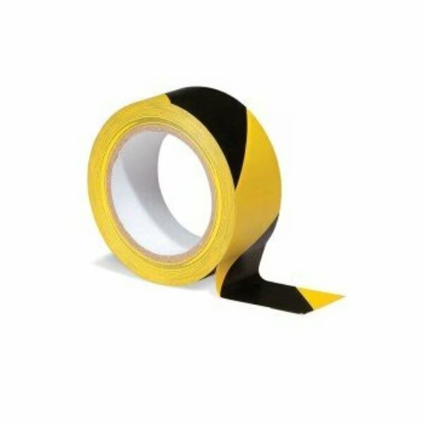 Hazard Warning Tape 1 roll Black/Yellow 108' L x 2" W, Incom, Mfr#: PLS1476-YB