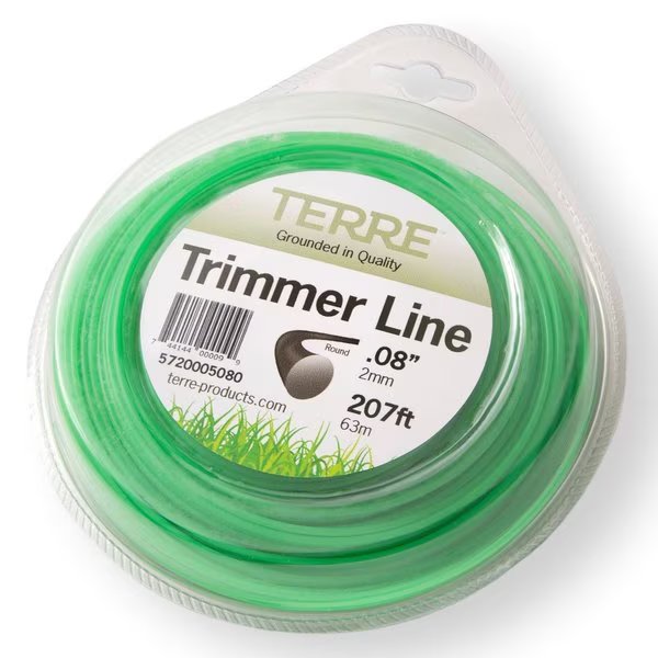 Commercial Grade .080 inch/2mm Round Trimmer Line1/2 lb. Trimmer String Line Length 207 ft. or 63 m, T Terre, Mfr#: 5720005080