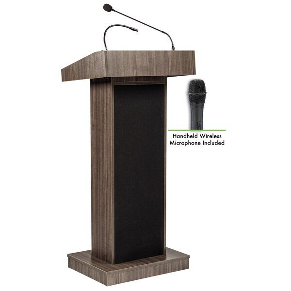 Oklahoma Sound Orator Lectern with Wireless Handheld Mic, Ribbonwood, Oklahoma Sound, Mfr#: 800X-RW/LWM-5