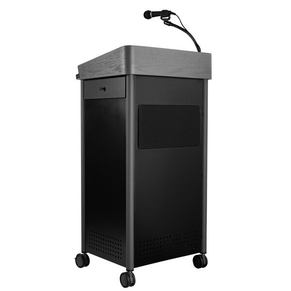 Greystone Lectern with Sound and Rechargeable Battery, Oklahoma Sound, Mfr#: MGSL-S