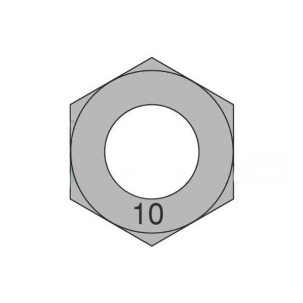 Hex Nut, M10-1.50, Steel, Class 10, Plain, 8 mm Ht, 2500 PK, Newport Fasteners, Mfr#: NB315010B-2500