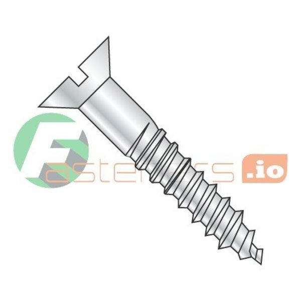 Wood Screw, #12, 2-1/4 in, Zinc Plated Steel Flat Head Slotted Drive, 1000 PK, Newport Fasteners, Mfr#: 205912