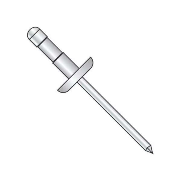 Multi-Grip Rivets, Dome Head Head, 3/16" Dia., Aluminum Body, 3000 PK, Newport Fasteners, Mfr#: 243916