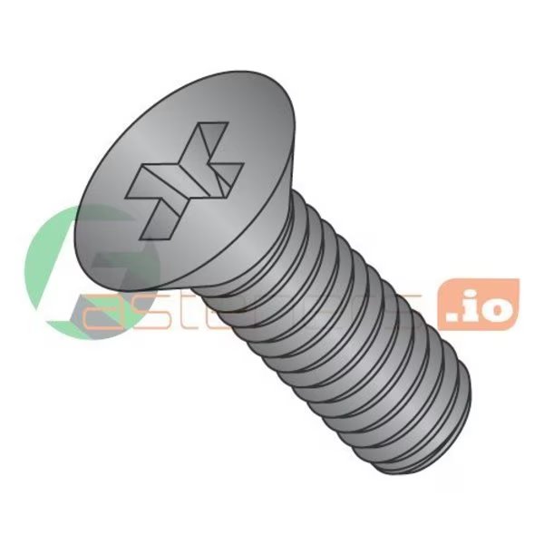 1/4"-20 x 1-3/4 in Phillips Flat Machine Screw, Black Oxide Steel, 1500 PK, Newport Fasteners, Mfr#: 738830