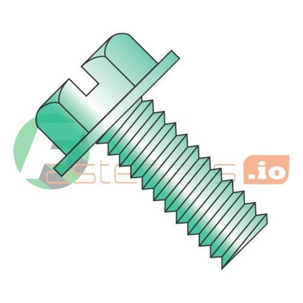 #10-24 x 5/16 in Slotted Hex Machine Screw, Zinc Plated Steel, 8000 PK, Newport Fasteners, Mfr#: 460504