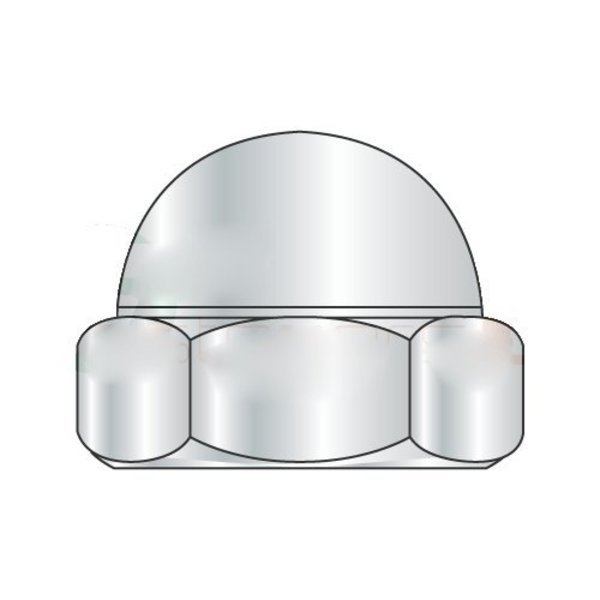 Low Crown Acorn Nut, 3/8"-16, Steel, Nickel Plated, 0.432 in H, 1000 PK, Newport Fasteners, Mfr#: 126086