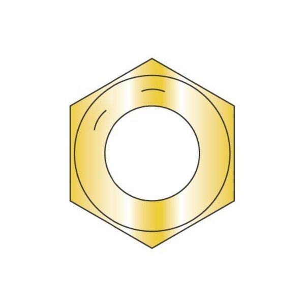 Hex Nut, 7/16"-14, Steel, Grade 8, Zinc Yellow, 3/8 in Ht, 1200 PK, Newport Fasteners, Mfr#: NB306056B-1200