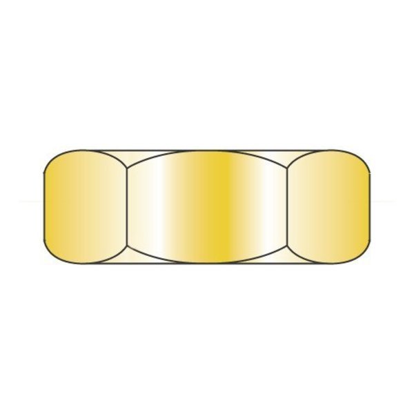 Jam Nut, 3/8"-24, Steel, Zinc Yellow, 21/64 in Ht, 3000 PK, Newport Fasteners, Mfr#: 565174