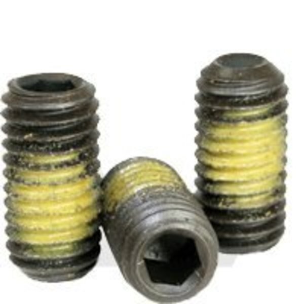 Nylon Patch Socket Set Screws Cup Point, 8-32 x 3/16", Alloy Steel, Black Oxide, Hex Socket , 1000PK, Newport Fasteners, Mfr#: 201480-1000