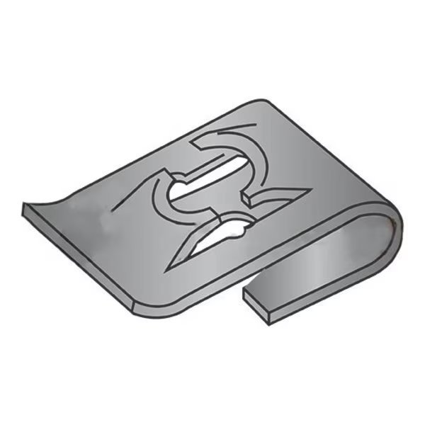 Spring Nut, #8-32, J Shape, Steel, Not Graded, Black Phosphate Finish, Newport Fasteners, Mfr#: 550165