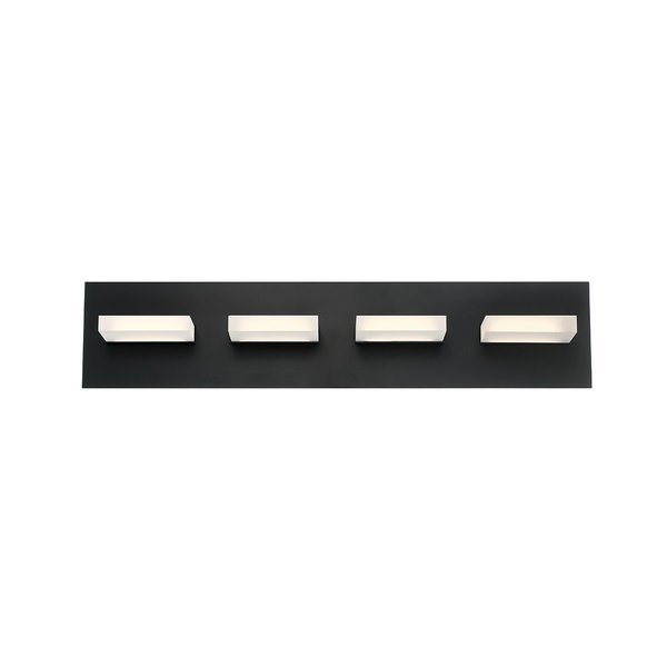 Olson Contemporary LED Bathbar, 4-Light, 1400 Lumens, Frosted/Black, Eurofase, Mfr#: 28021-024