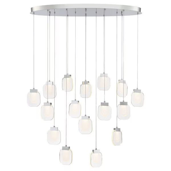 Cumberland Contemporary LED Pendant, 1-Light, 600 Lumens, Opal/Black, Eurofase, Mfr#: 37194-027
