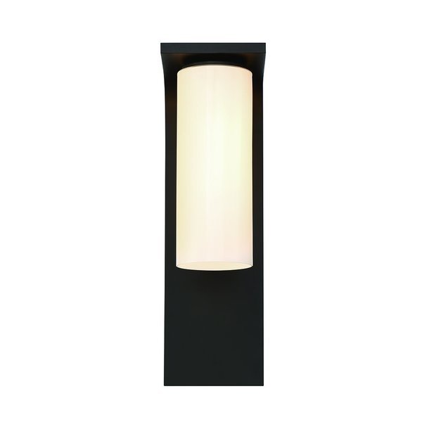 Monté Craftsman 14" Rectangular LED Outdoor Wall Sconce, Satin Black/White Glass, Eurofase, Mfr#: 41971-017