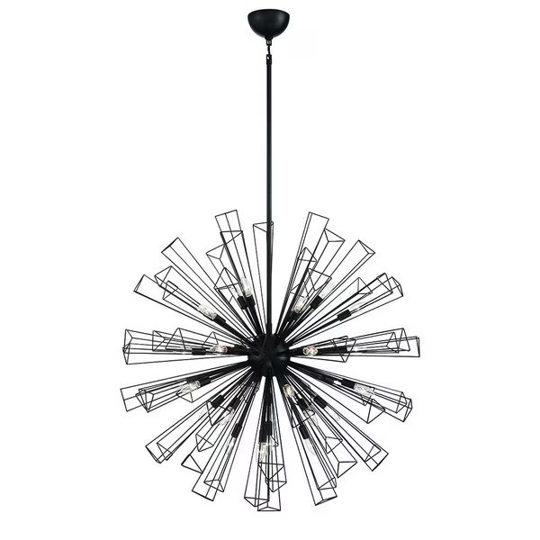 Dendelio Comtemporary Incadescent Indoor Chandelier, 29-Light, Sphere, Dimmable, Black, Eurofase, Mfr#: 43864-010