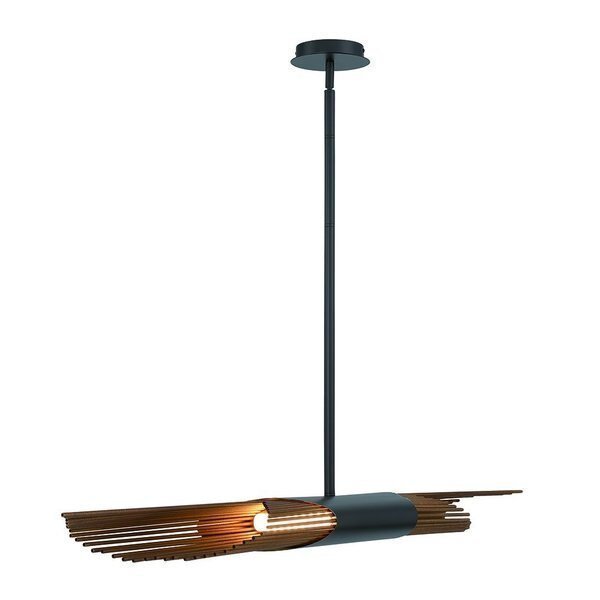 Umura Modern LED Indoor Chandelier, 2-Light, Linear, Dimmable, Black/Aged Gold, Eurofase, Mfr#: 43866-014