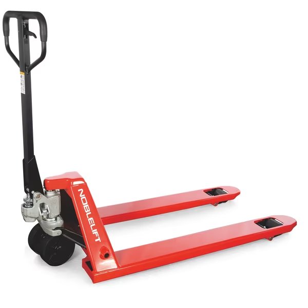 HVY DTY PALLET JACK-FORK SIZE: 27"x48"–CAPACITY: 5500 LBS-STEEL WHEELS, Noblelift, Mfr#: AC55-2748SW