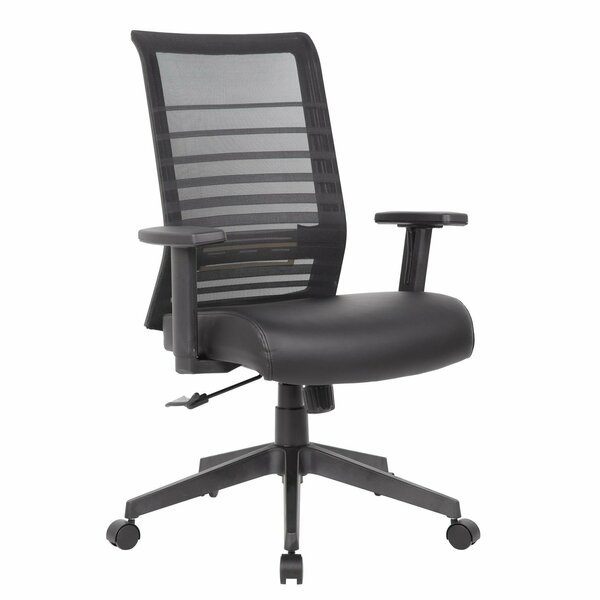 Execuitve Mesh Task Chair with Antimicrobial Vinyl Seat, Boss Office Products, Mfr#: B6566AM-BK