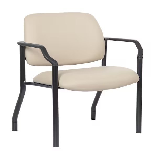 Patient Guest Chair - Beige Antimicrobial Vinyl - 500 Lb Capacity
