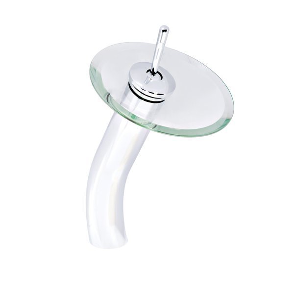 Novatto FALLS Single Lever Waterfall Vessel Faucet, Chrome/ Clear Glass, Novatto, Mfr#: GF-001CH-C