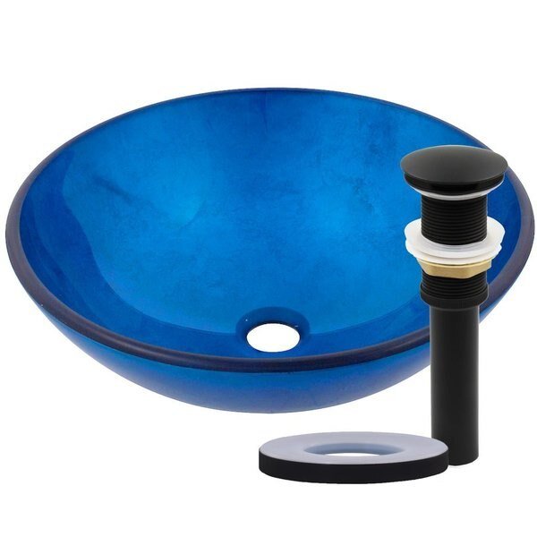 VERDAZZURRO Glass Vessel Bathroom Sink Set in Matte Black, Novatto, Mfr#: TIG-S132MB