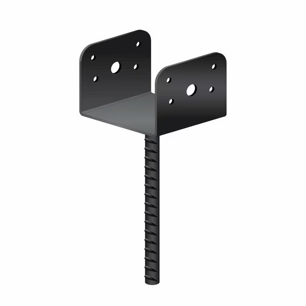 BLACK GALVANIZED STEEL 4in x 4in POST SUPPORT SADDLE BRACKET, Nuvo Iron, Mfr#: DSB4