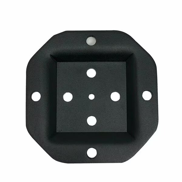 BLACK 4in x 4in HEAVY DUTY WOOD POST CONNECTOR PLATE, Nuvo Iron, Mfr#: HDWPCP4B