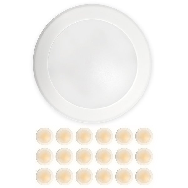 5/6" LED Flush Mount Ceiling Light, Dimmable Retrofit Disk Recessed Lighting Fixture, 2700K, 24 Pack, Nuwatt, Mfr#: NW-R-DSK-6-15W-27K-24P
