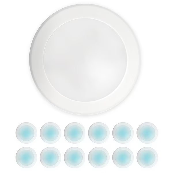 5/6" LED Flush Mount Ceiling Light, Dimmable Retrofit Disk Recessed Lighting Fixture, 5000K, 12 Pack, Nuwatt, Mfr#: NW-R-DSK-6-15W-50K-12P