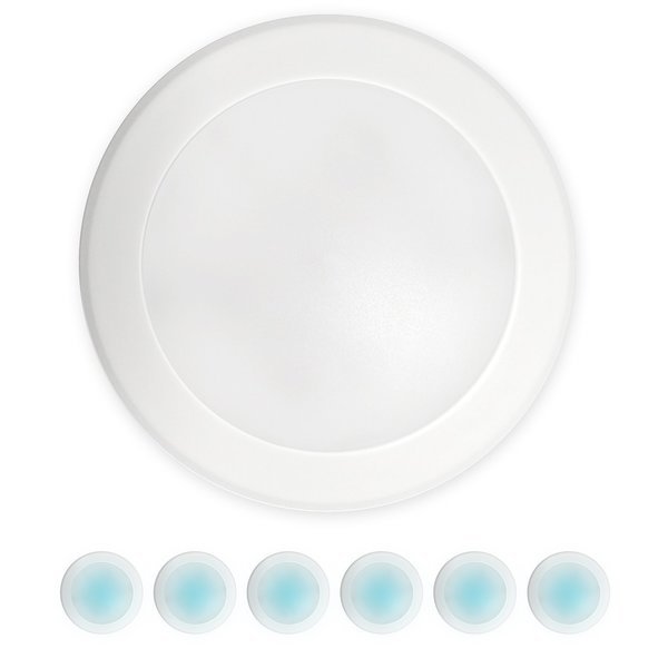 5/6" LED Flush Mount Ceiling Light, Dimmable Retrofit Disk Recessed Lighting Fixture, 5000K, 6 Pack, Nuwatt, Mfr#: NW-R-DSK-6-15W-50K-6P