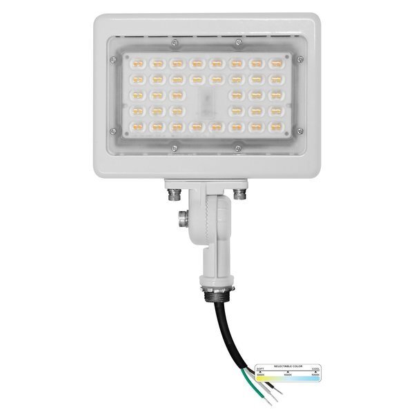 15W White LED Flood Light 3000K/4000K/5000K 3CCT IP65 Outdoor Waterproof Lighting, Knuckle Mount, Nuwatt, Mfr#: NW-SFL-15W-3CT-KN-WH