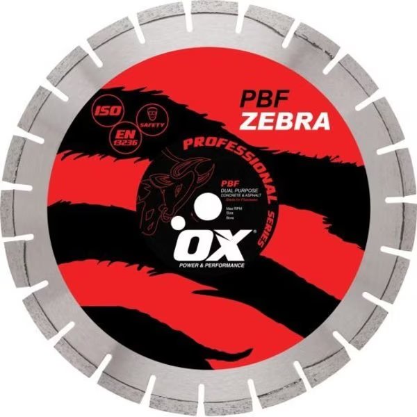 Pro Dual-Purpose 18'' Walk-Behind Saw Diamond Blade - 1'' bore, Ox Tools, Mfr#: OX-PBF-18