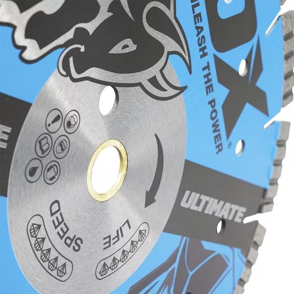 18-Inch Abrasive Diamond Blade - 15mm Undercut Segment - Bore: 1", Ox Tools, Mfr#: OX-UB12-18