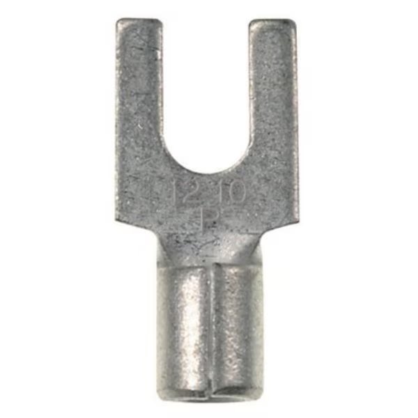 16-14 AWG Non-Insulated Fork Terminal #5 Stud PK100, Panduit, Mfr#: PM2-3F-C