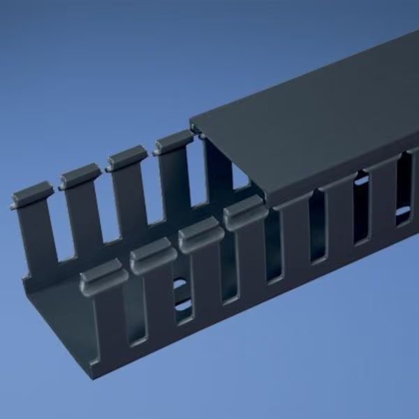 Base Wiring Duct, Type G, Wide Slot, Black, 2.5" x 3" x 1' (6-Pack), Panduit, Mfr#: G2.5X3BL6